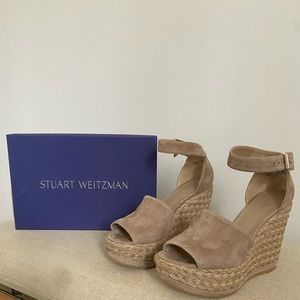 Stuart Weitzman Sohogal Espadrille Suede Wedge